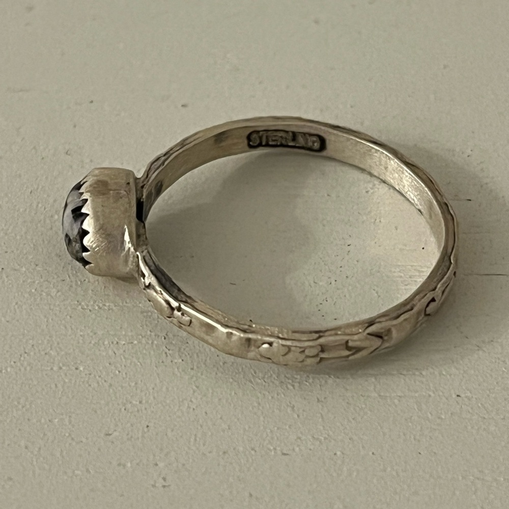 Solid 925 Sterling Silver Matte Finish White Buff… - image 4